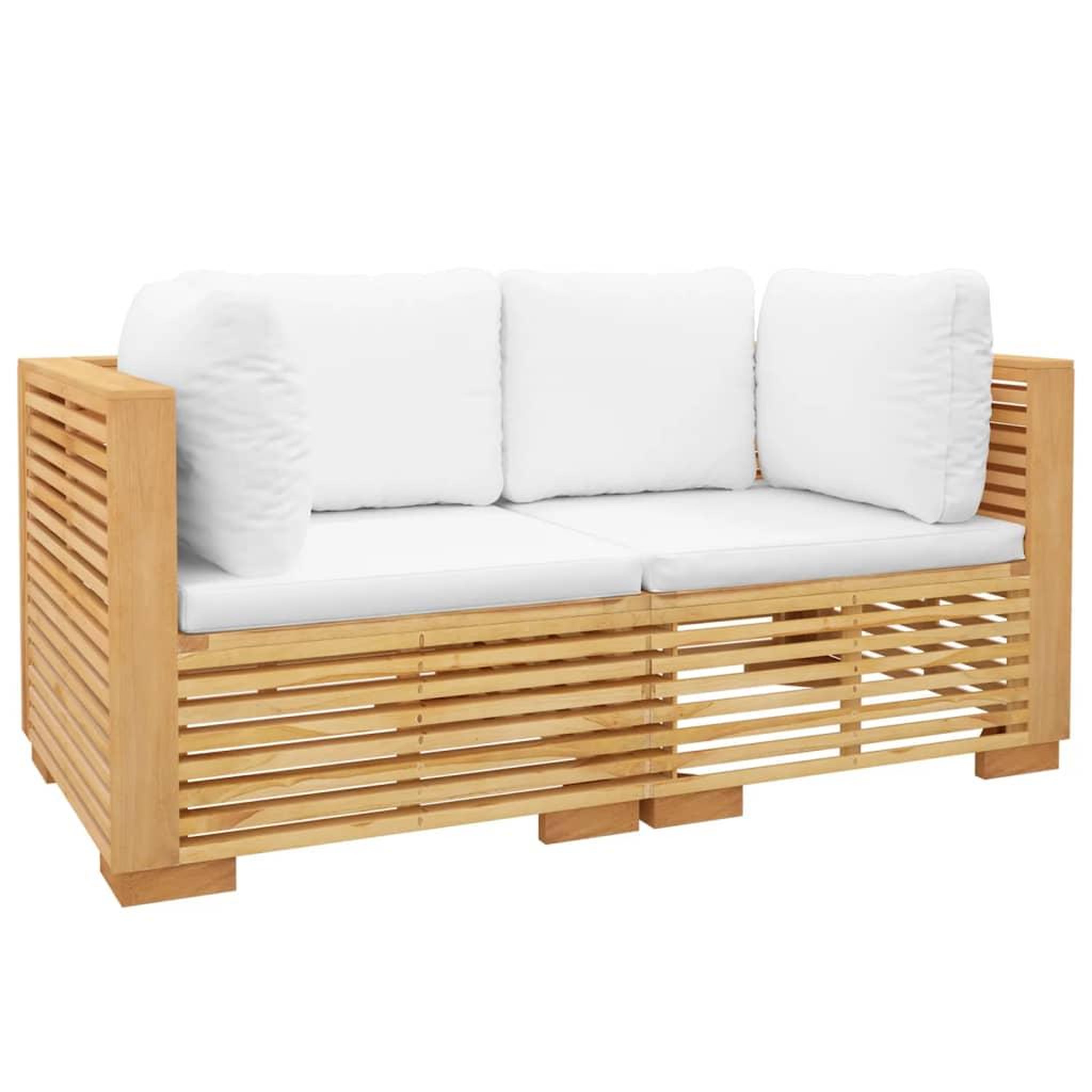 Voir la diapositive 3 : VIDAXL Canapes d'angle de jardin et coussins 2 pcs Bois teck massif