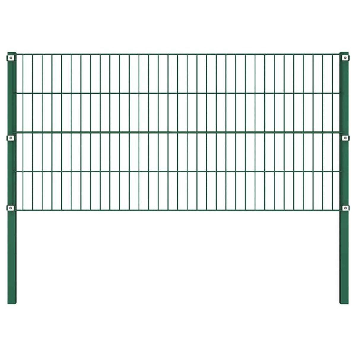 VIDAXL Panneau de cloture avec poteaux en fer 1730 x 80 cm Vert