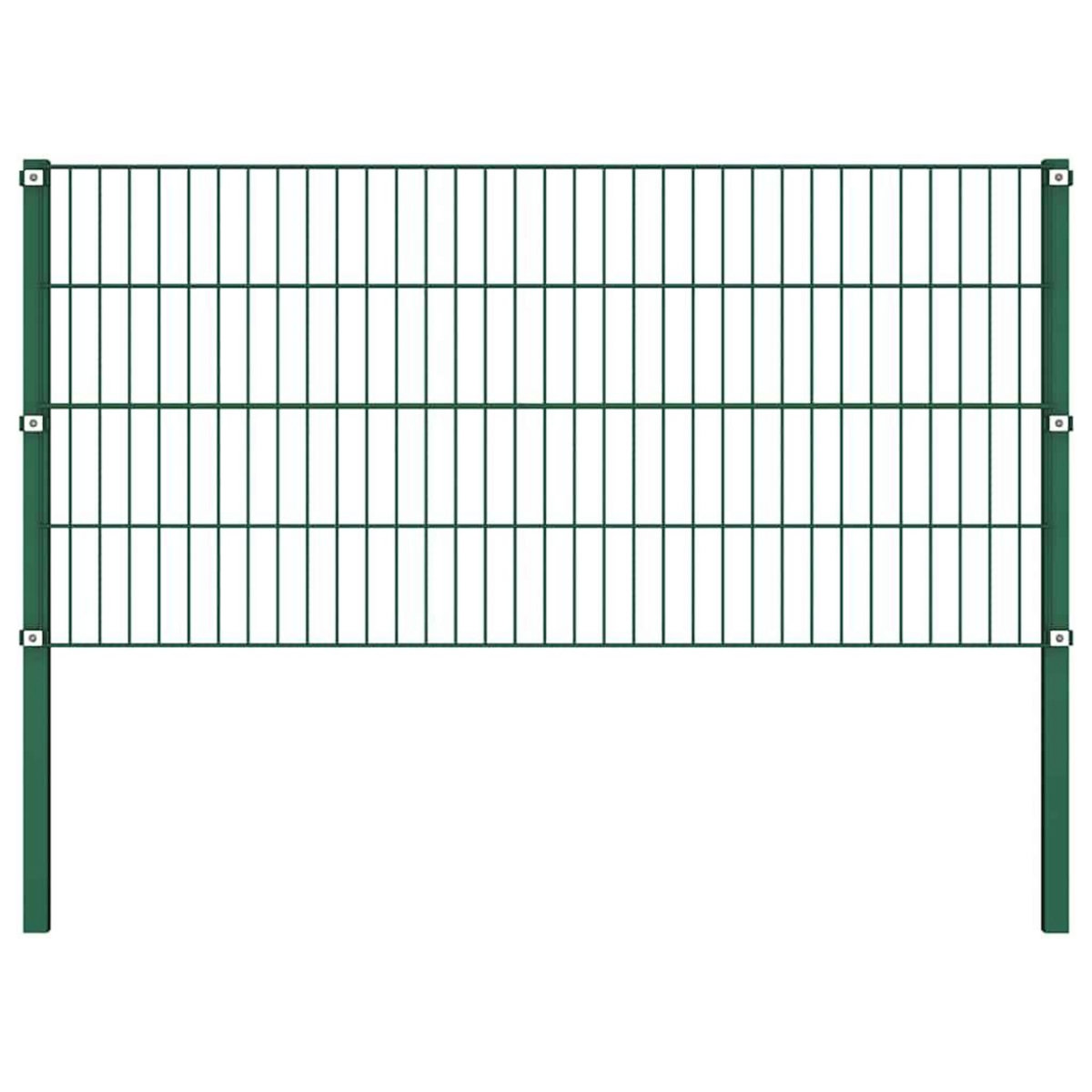 VIDAXL Panneau de cloture avec poteaux en fer 1730 x 80 cm Vert