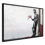 Paris Prix Affiche Murale Encadrée  Banksy Waiting in Vain. Coloris disponibles : Jaune, Noir