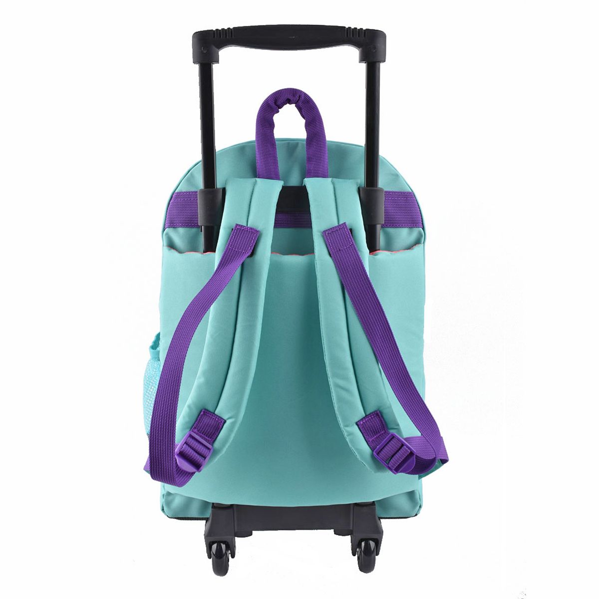 AUCHAN Sac à dos à roulettes bleu POSITIVE ENERGY avec leds