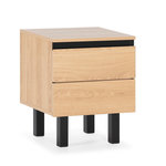 VS VENTA-STOCK Table de chevet Molina 2 tiroirs couleur chêne