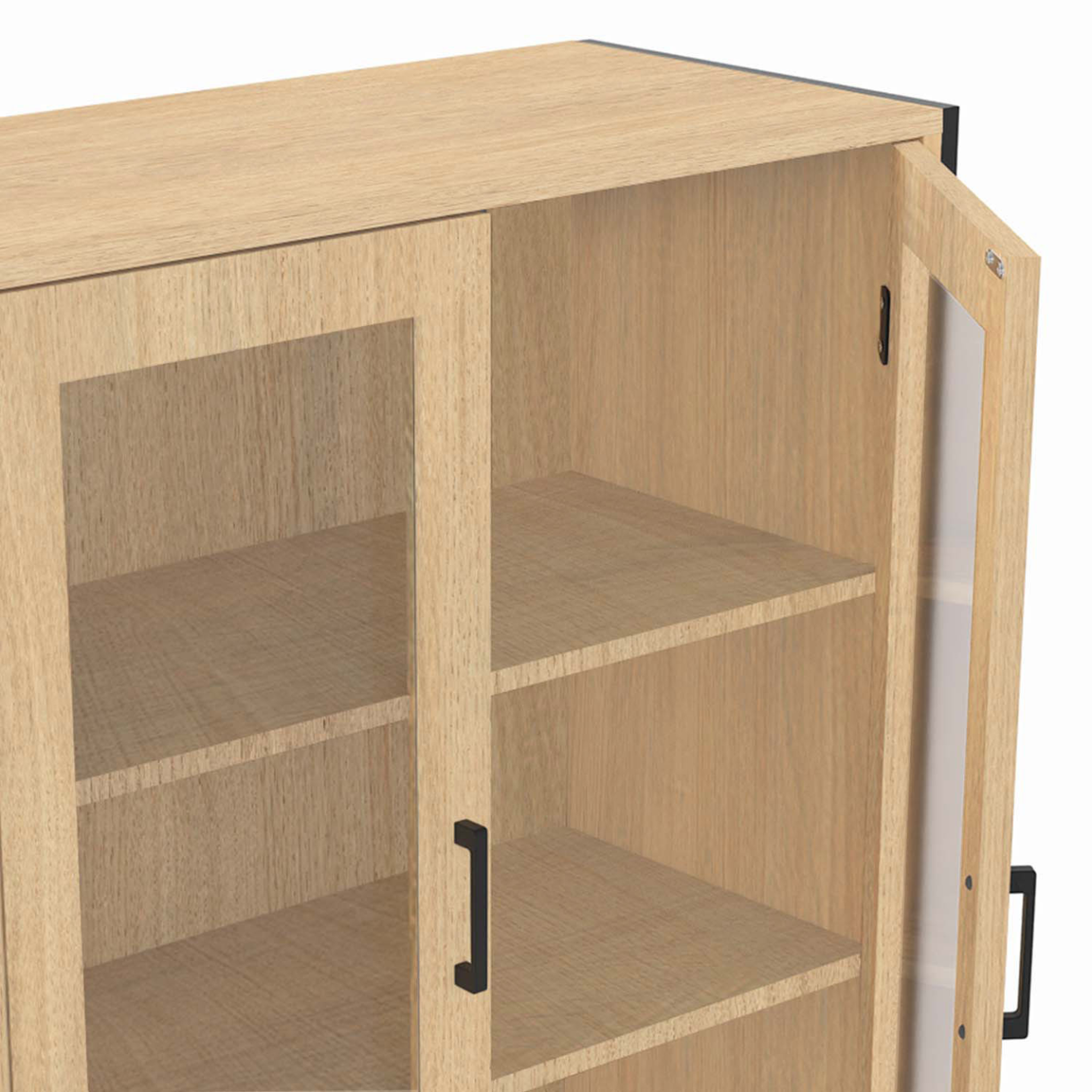 Voir la diapositive 6 : ID MARKET Vitrine buffet haut h. 176 cm vaisselier detroit 4 portes design industriel
