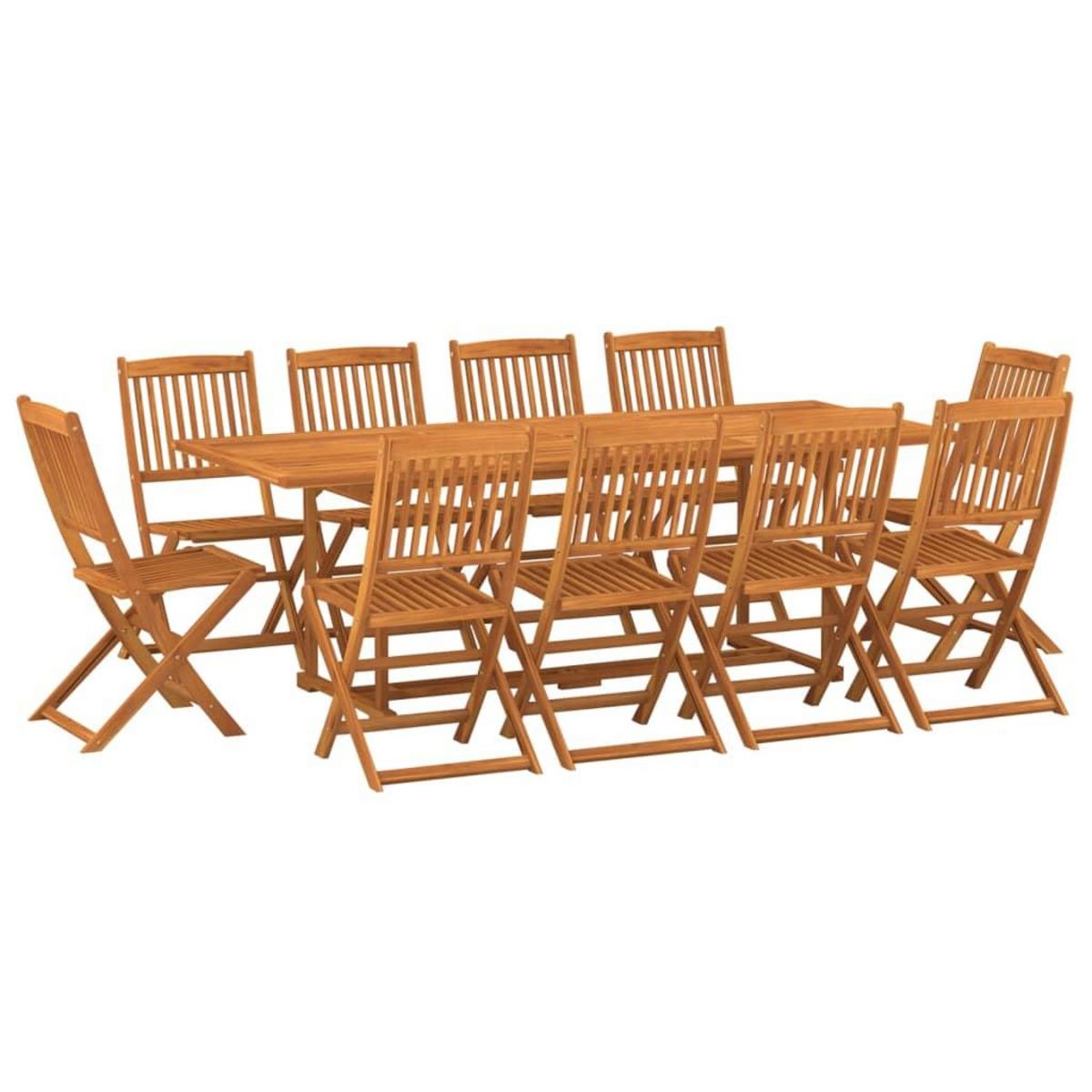 VIDAXL Ensemble a manger de jardin 11 pcs 220x90x75 cm bois d'acacia