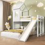 Voir la diapositive 5 : MERAX Lit superposé 90x200(140x200)cm pin coloris blanc