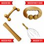 Voir la diapositive 6 : VIVEZEN Kit de massage 4 pièces, rouleau en bois pour le dos, la tête, les pieds et multi-usage