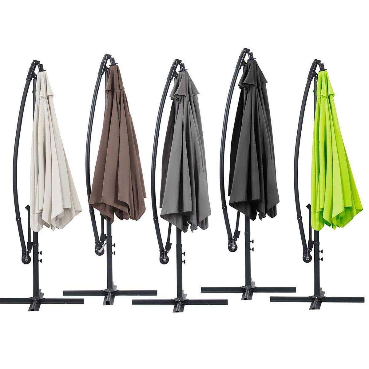 Habitat et Jardin Parasol jardin déporté Alu  Ilios  - Rond - Ø 3 m - Taupe