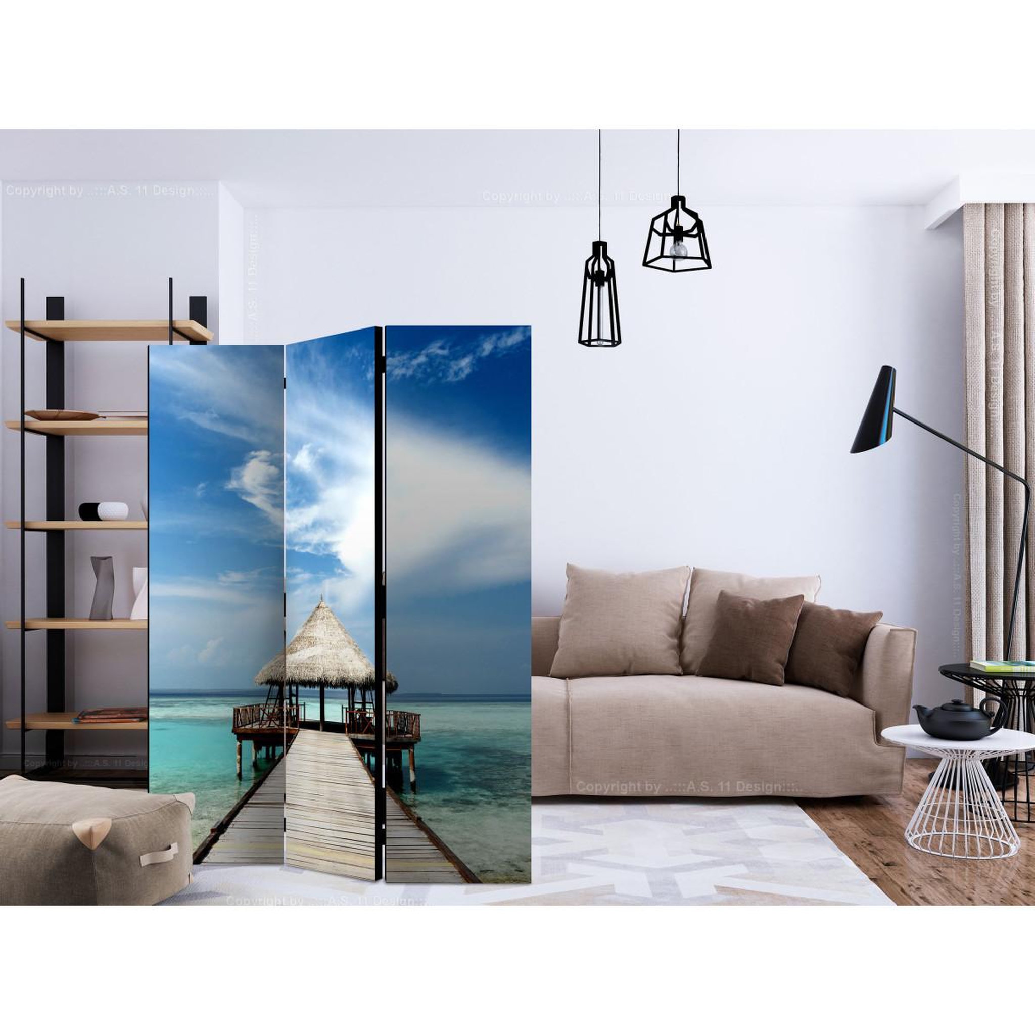Voir la diapositive 2 : Paris Prix Paravent 3 volets  holiday adventure  135x172cm