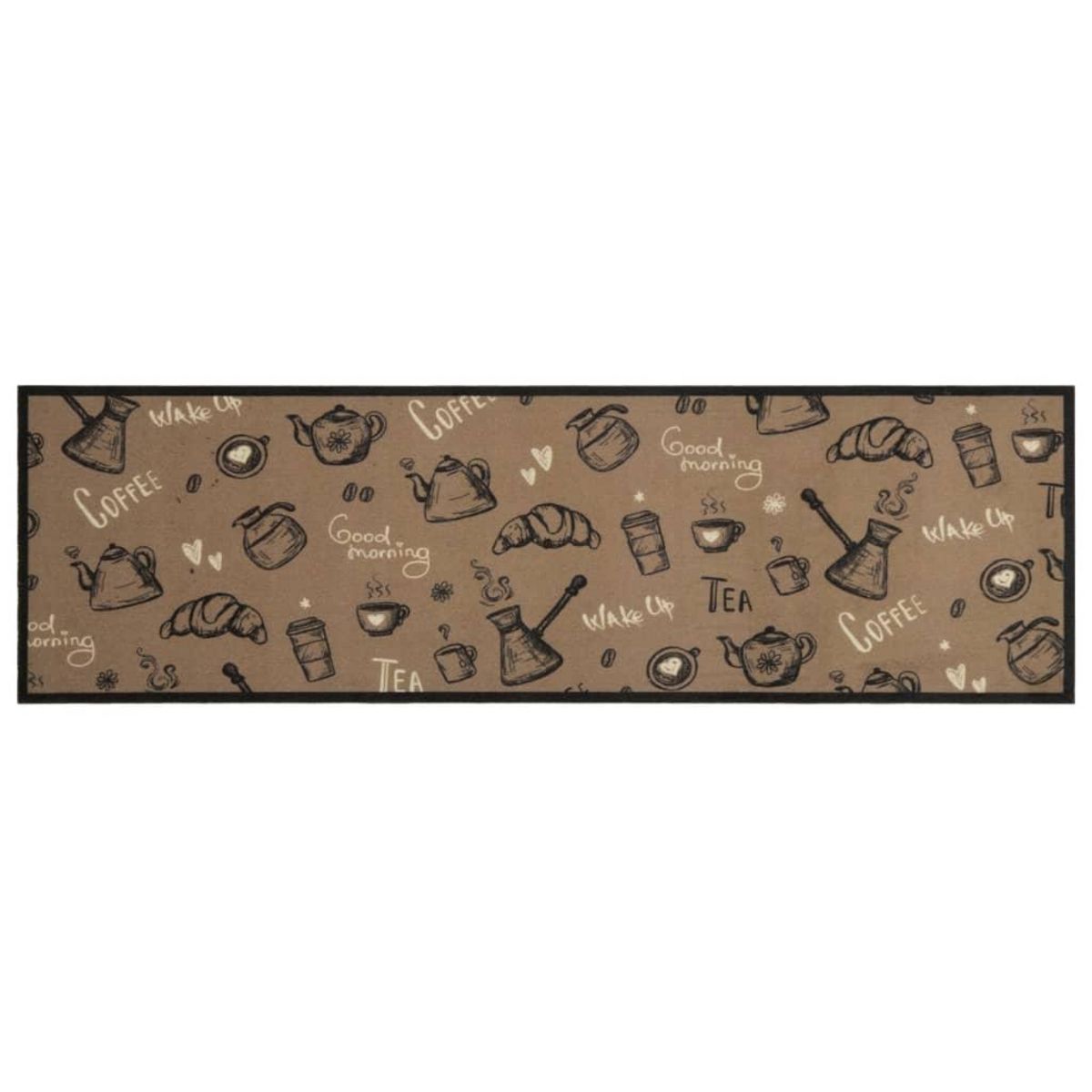 VIDAXL Tapis de cuisine lavable imprime Morning brun 45x150 cm velours