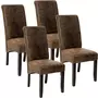 tectake Lot de 4 chaises aspect cuir