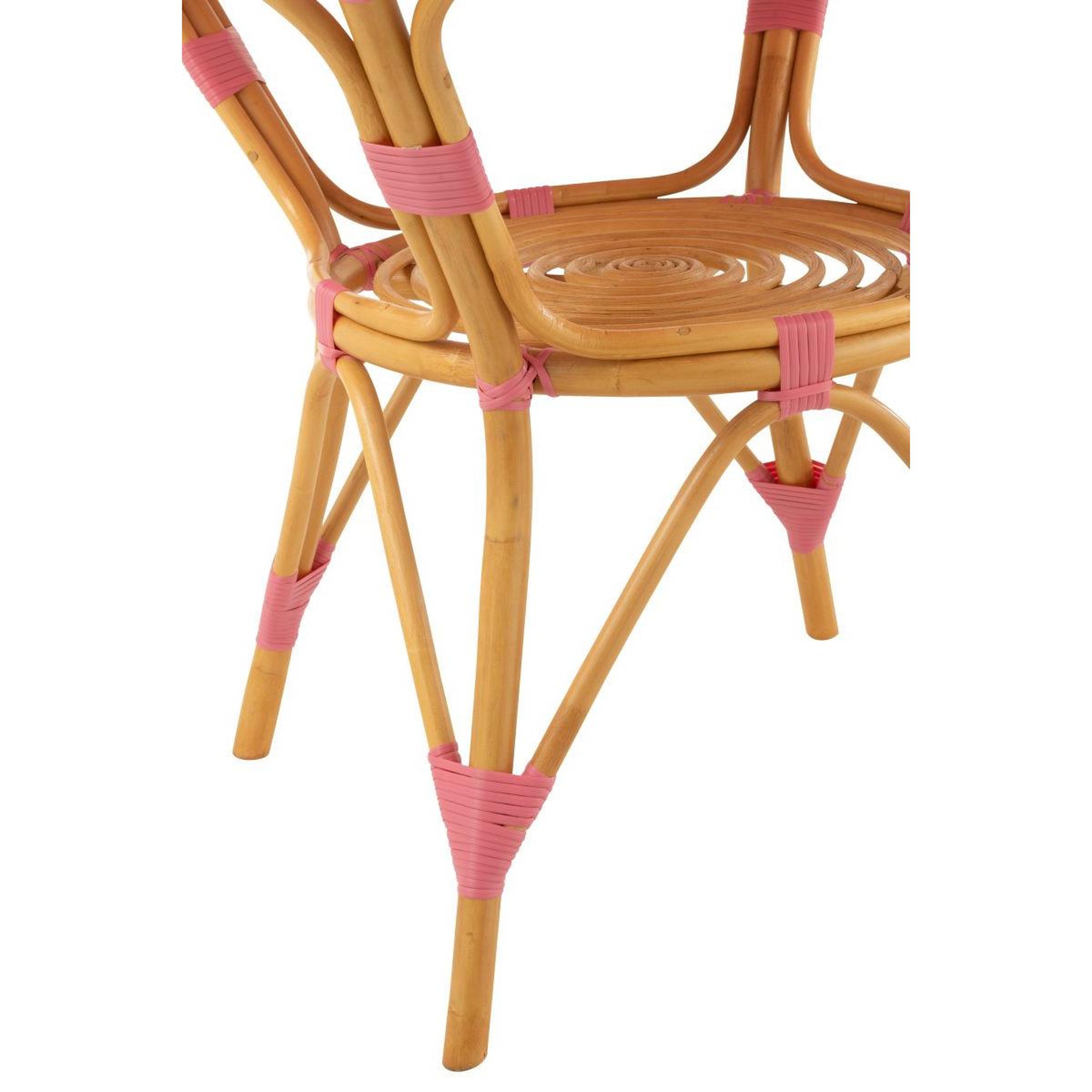 Voir la diapositive 5 : J-LINE Table à manger en rotin  danial  90cm rose