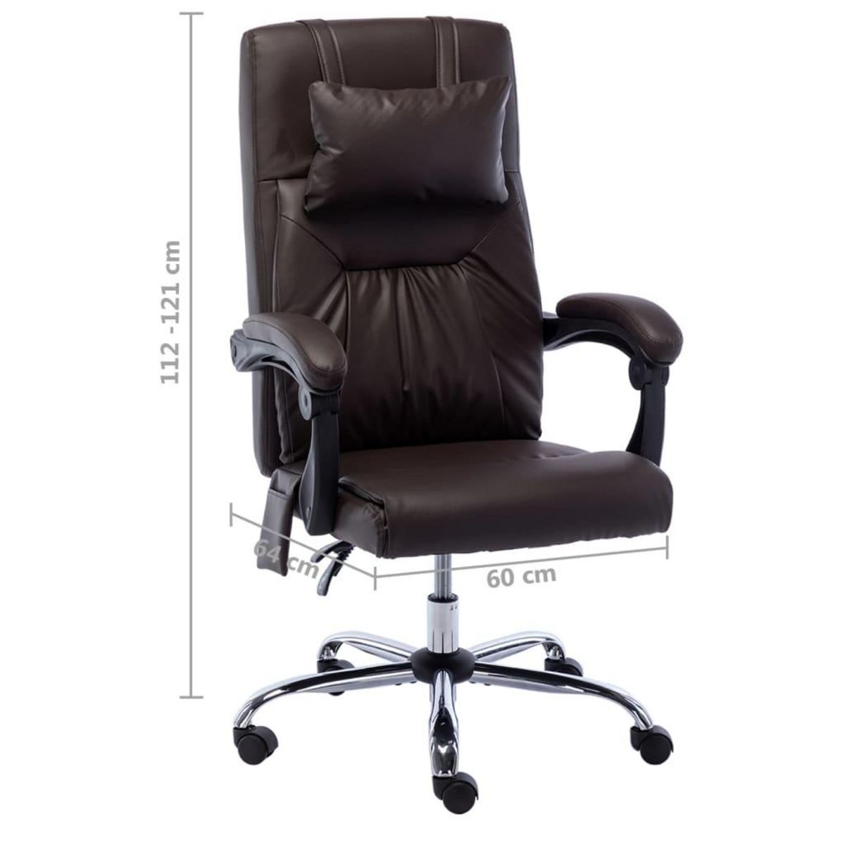 VIDAXL Chaise de bureau de massage Marron Similicuir
