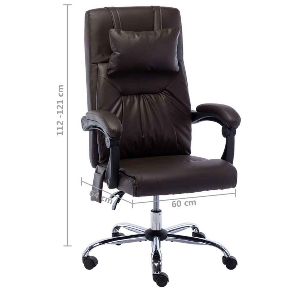 VIDAXL Chaise de bureau de massage Marron Similicuir