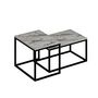 Voir la diapositive 4 : TOILINUX Duo de tables basses encastrables effet marbre - Blanc et noir
