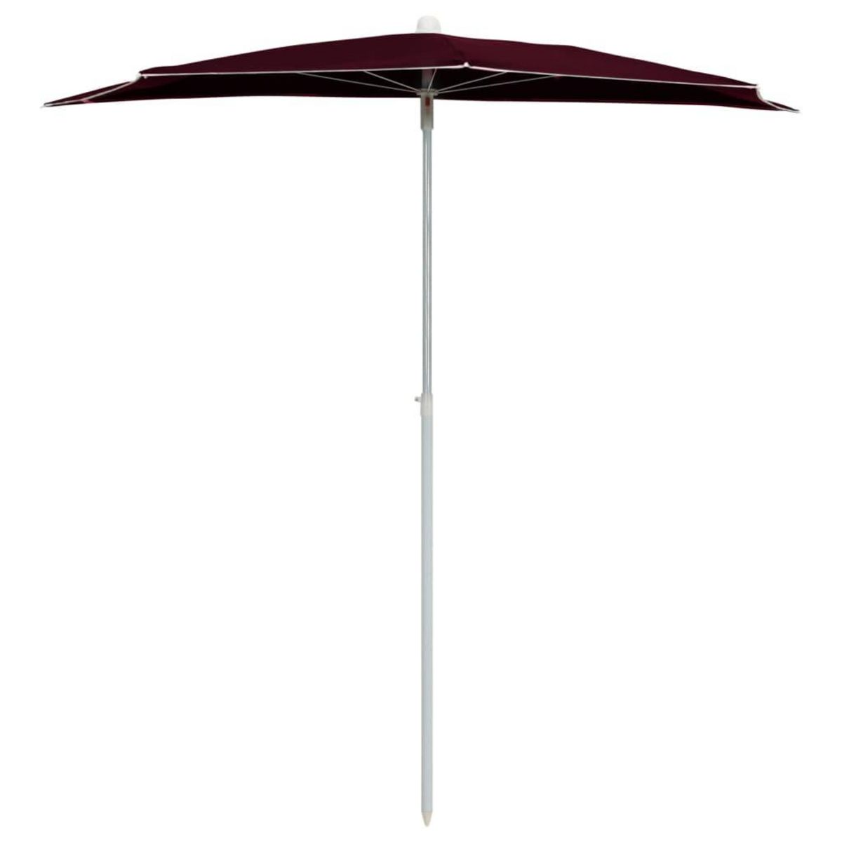 VIDAXL Demi-parasol de jardin avec mat 180x90 cm rouge bordeaux