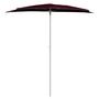 Voir la diapositive 3 : VIDAXL Demi-parasol de jardin avec mat 180x90 cm rouge bordeaux
