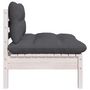 Voir la diapositive 5 : VIDAXL Salon de jardin 3 pcs avec coussins Blanc Bois de pin massif