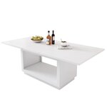 MERAX Table à manger rectangulaire avec allonge blanc - 70x140-180max.cm mdf