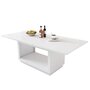 Voir la diapositive 1 : MERAX Table à manger rectangulaire avec allonge blanc - 70x140-180max.cm mdf