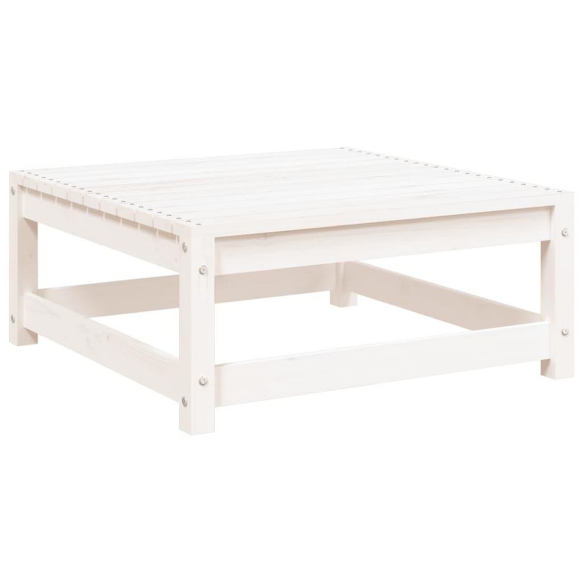 VIDAXL Repose-pied de jardin blanc 70x70x30 cm bois de pin massif
