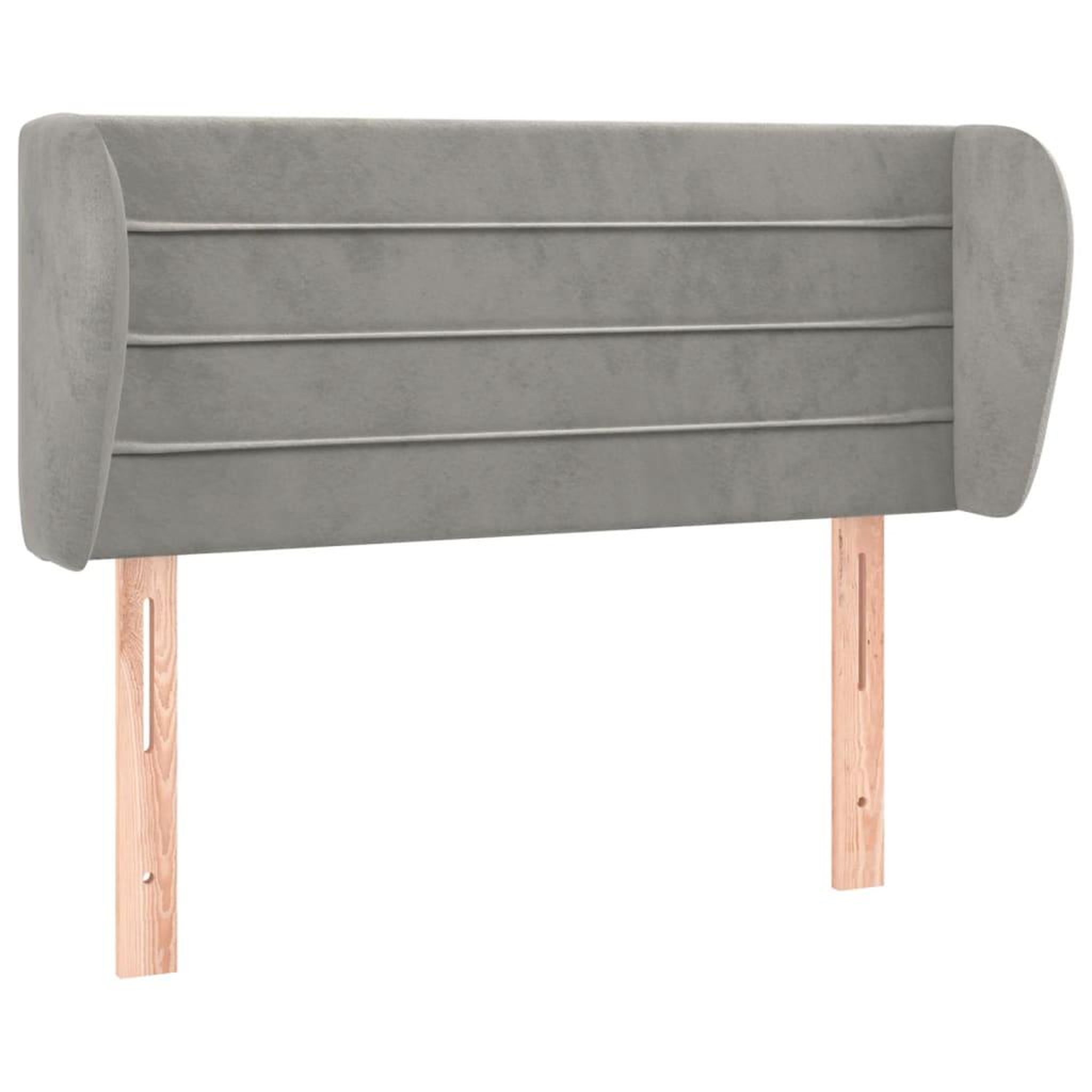Voir la diapositive 2 : VIDAXL Tete de lit avec oreilles Gris clair 83x23x78/88 cm Velours