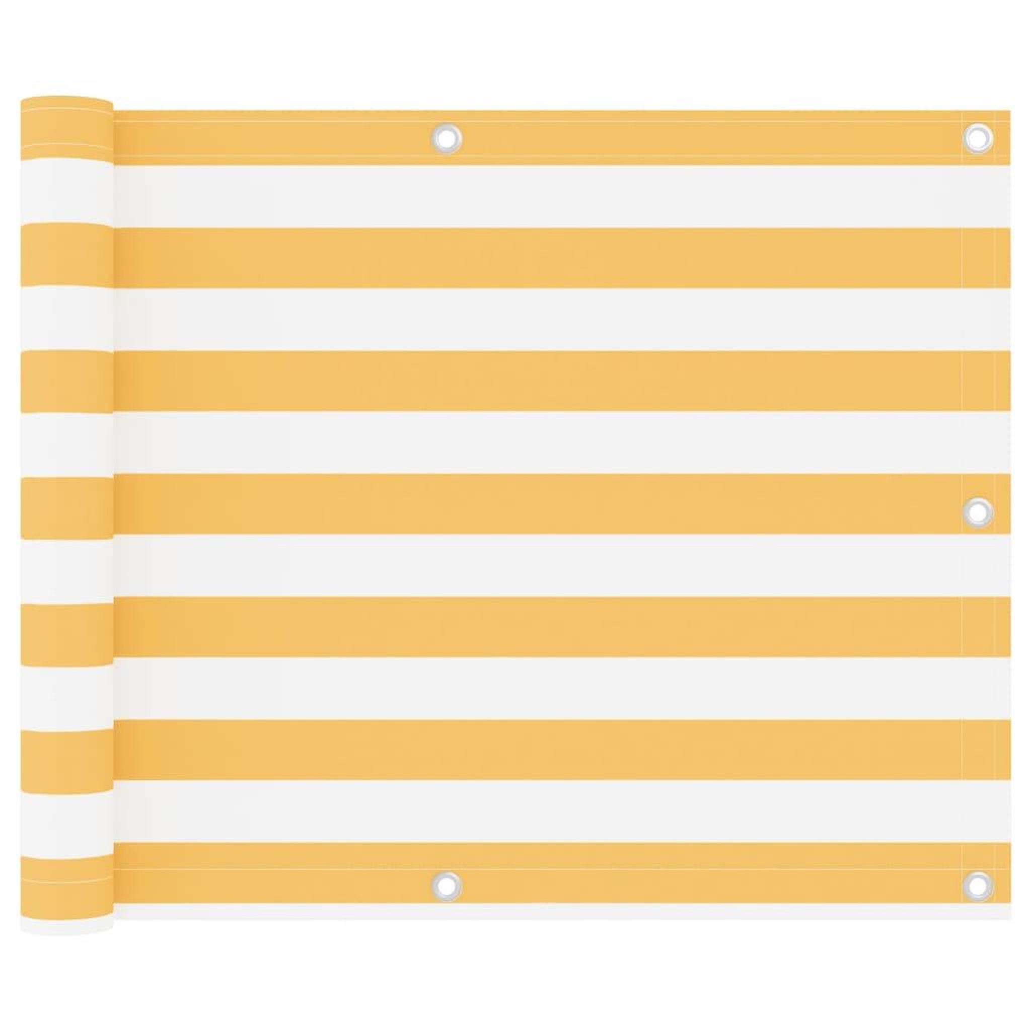 VIDAXL Ecran de balcon Blanc et jaune 75x300 cm Tissu Oxford