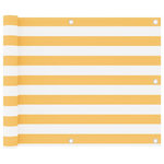 VIDAXL Ecran de balcon Blanc et jaune 75x300 cm Tissu Oxford