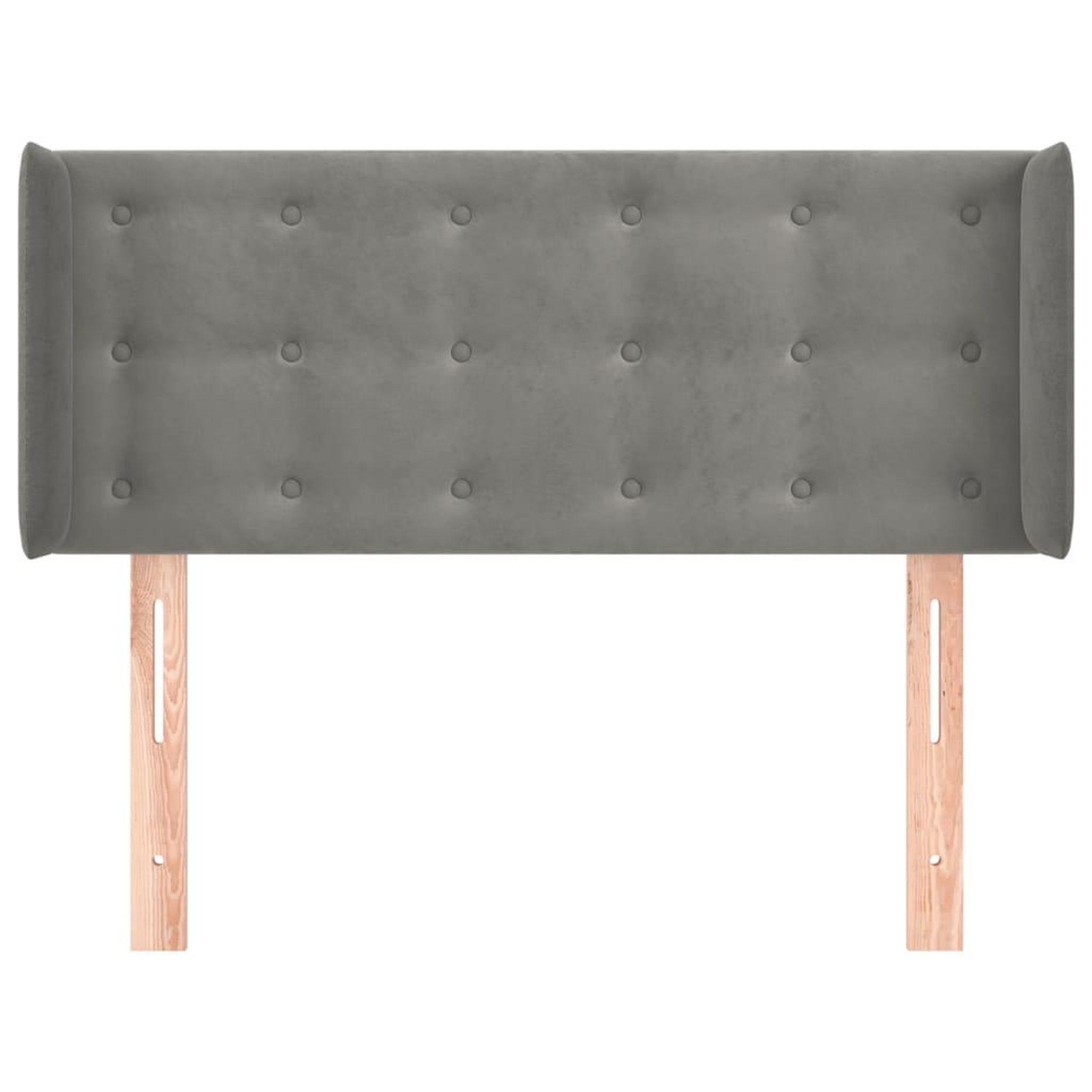 Voir la diapositive 3 : VIDAXL Tete de lit avec oreilles Gris clair 103x16x78/88 cm Velours