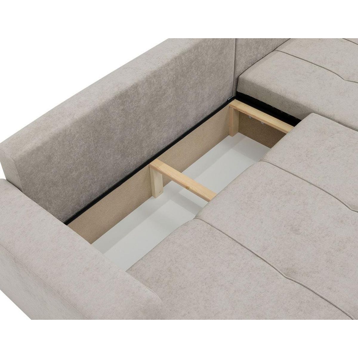 BEST MOBILIER Nicole - canapé d'angle réversible 5 places convertible avec coffre en tissu