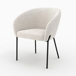 Rendez vous déco Chaise en tissu blanc chiné - Andy. Coloris disponibles : Blanc, Gris