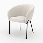 Rendez vous déco Chaise en tissu blanc chiné - Andy. Coloris disponibles : Blanc, Gris