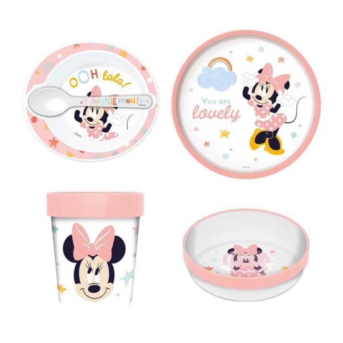 THERMOBABY Pack repas 2eme age THERMOBABY MINNIE - 3 Assiettes + un gobelet + 1 cuillere
