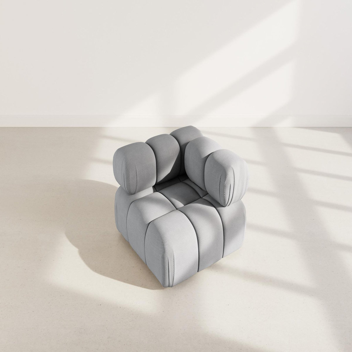 LISA DESIGN Ruby - module d'assise d'angle droit en velours texturé