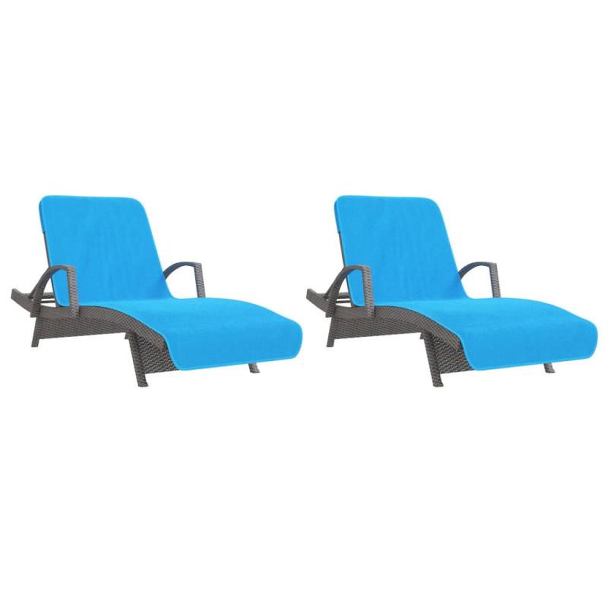 Voir la diapositive 4 : VIDAXL Serviettes de plage 2 pcs turquoise 75x200 cm tissu 400 GSM