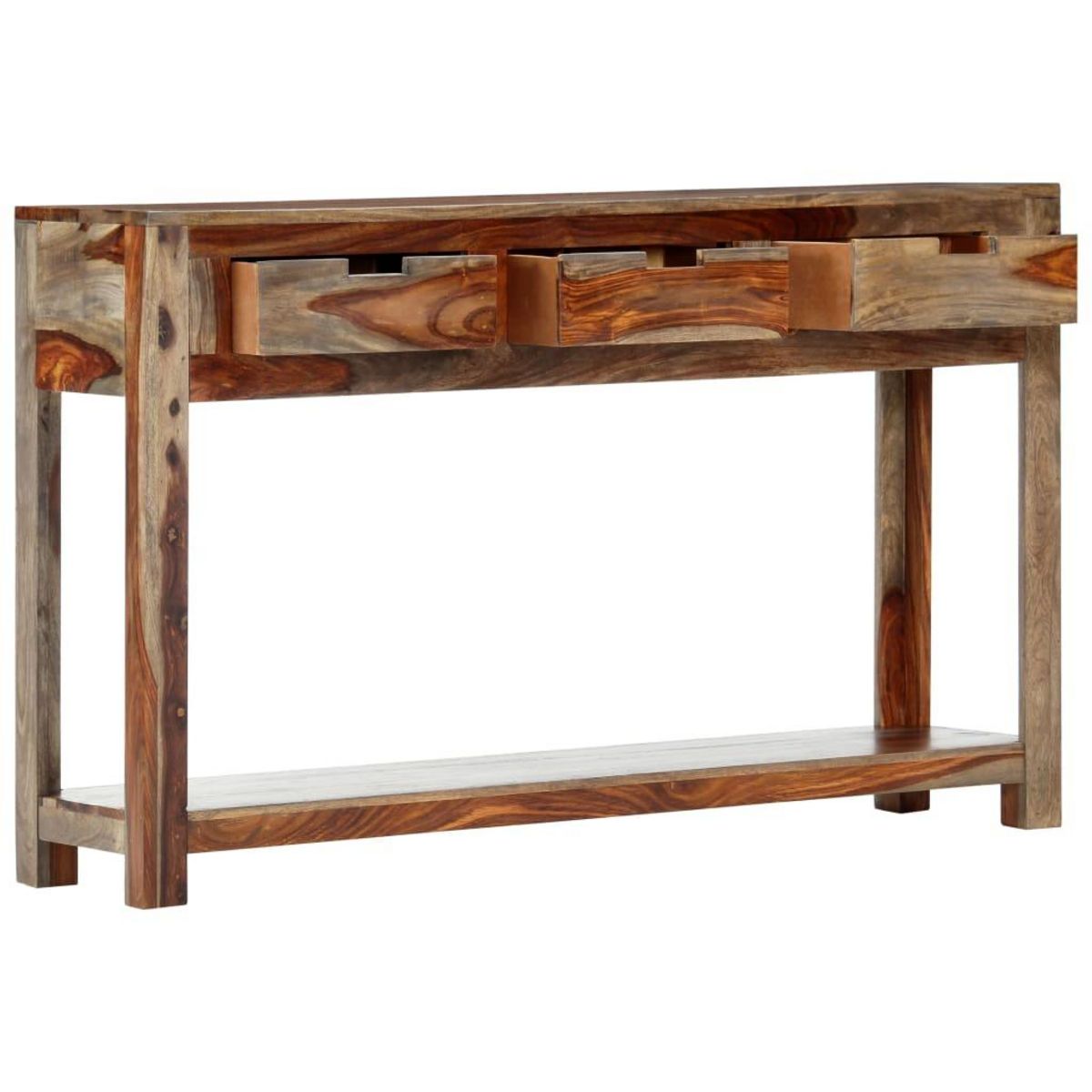 VIDAXL Table console avec 3 tiroirs 120x30x75 cm Bois massif