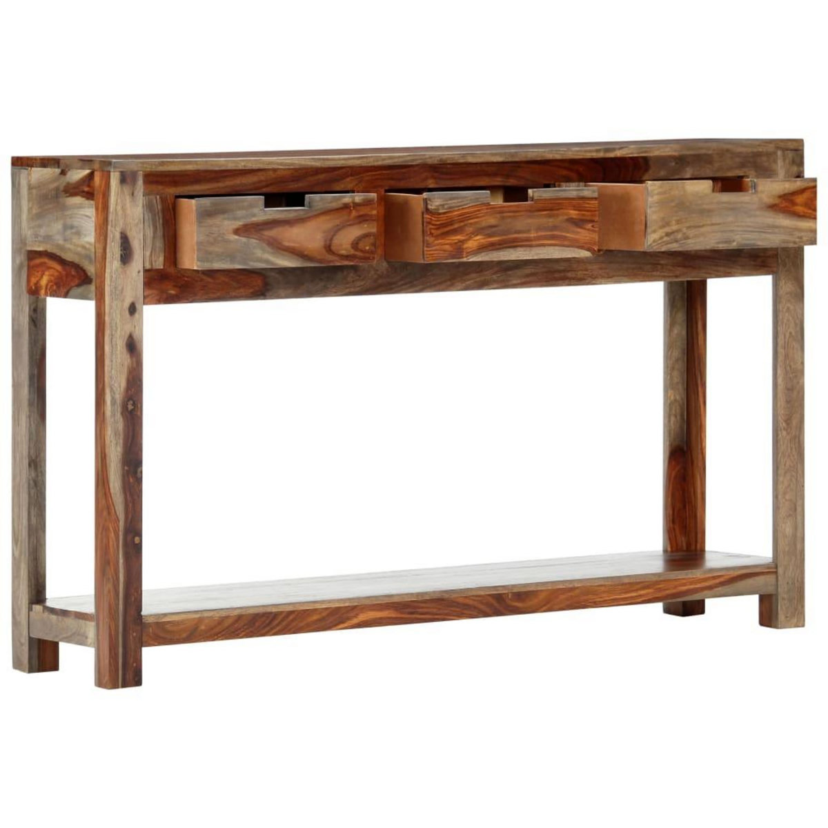 VIDAXL Table console avec 3 tiroirs 120x30x75 cm Bois massif