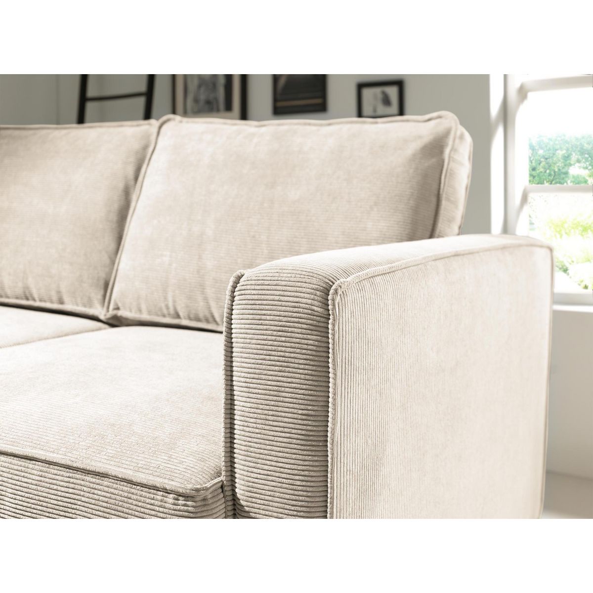 LISA DESIGN Jake - canapé d'angle gauche - convertible avec coffre - 4 places - en velours côtelé