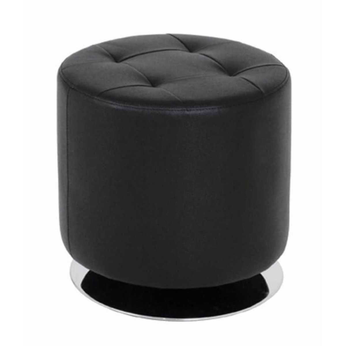 Paris Prix Pouf Rond Design  Martha  40cm Noir