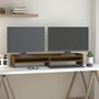 Voir la diapositive 3 : VIDAXL Support de moniteur Marron miel 100x24x16 cm Bois de pin solide