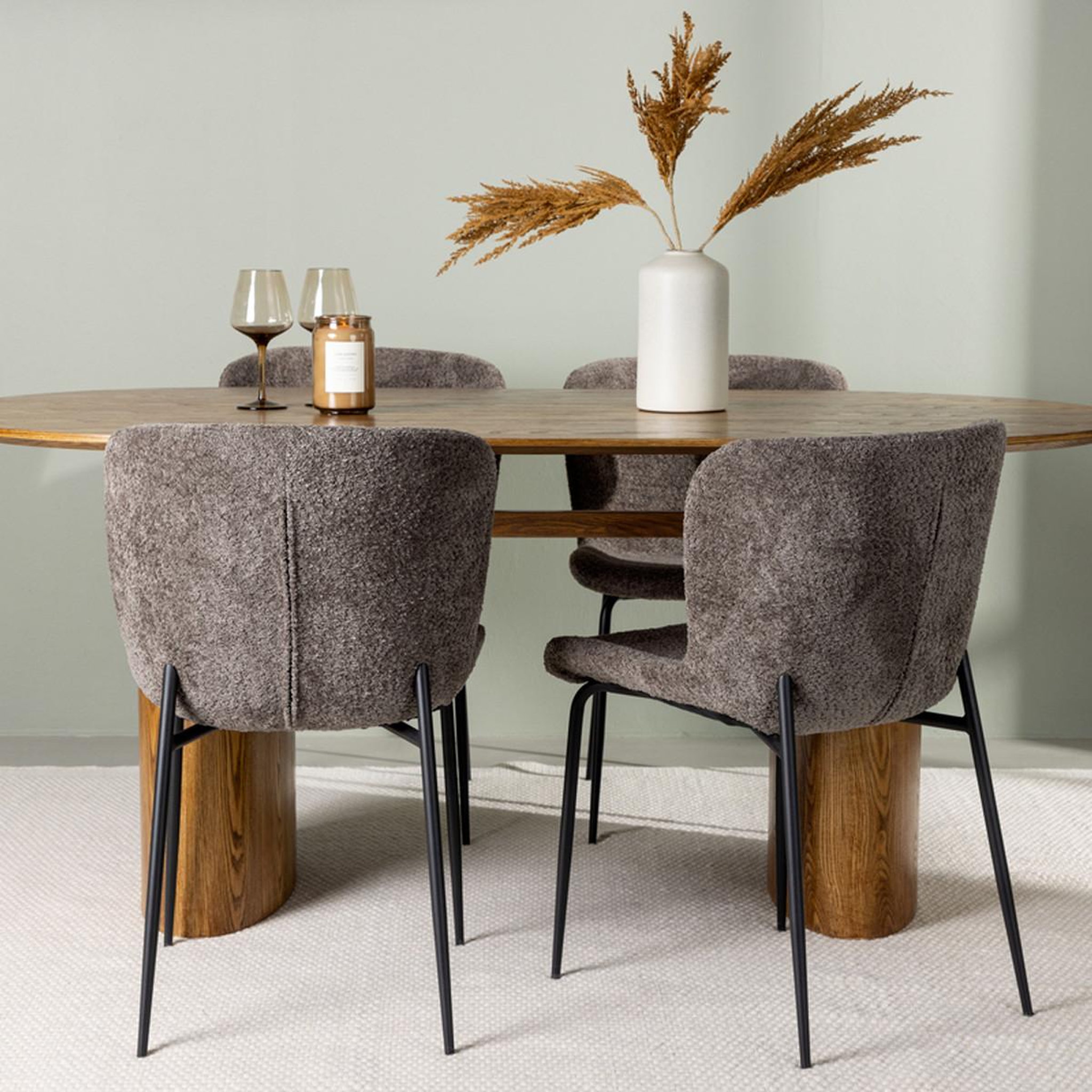 Voir la diapositive 4 : Paris Prix Ensemble table à manger & 4 chaises  isolde & modesto  180cm naturel & marron