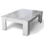 Voir la diapositive 3 : BEST MOBILIER Amaury - table basse - blanc - plateau effet marbre - 126 cm