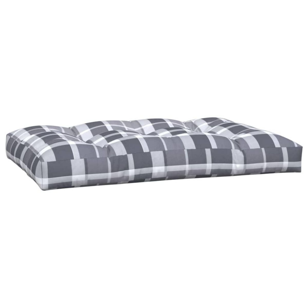 VIDAXL Coussins de palette lot de 5 motif a carreaux gris tissu