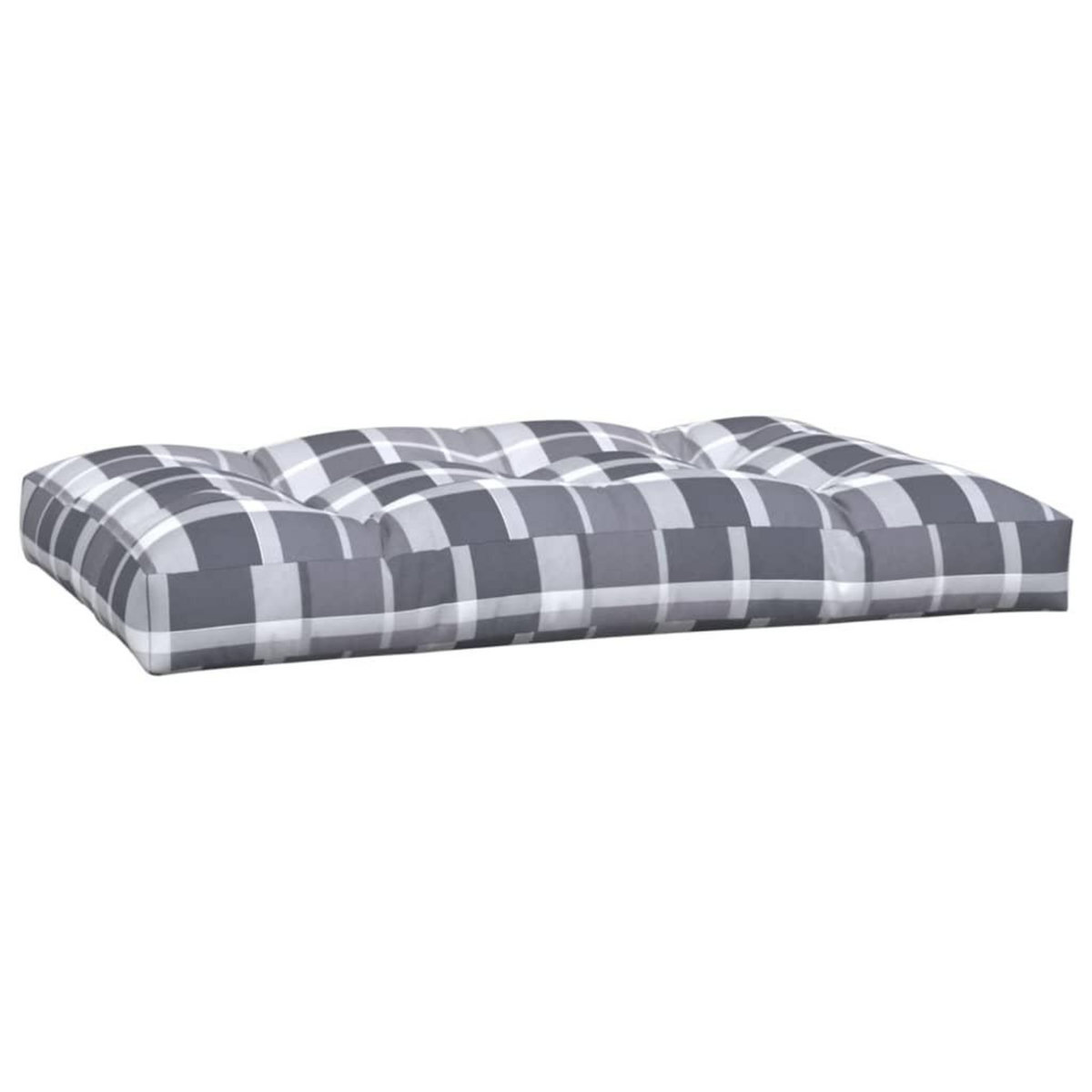VIDAXL Coussins de palette lot de 5 motif a carreaux gris tissu