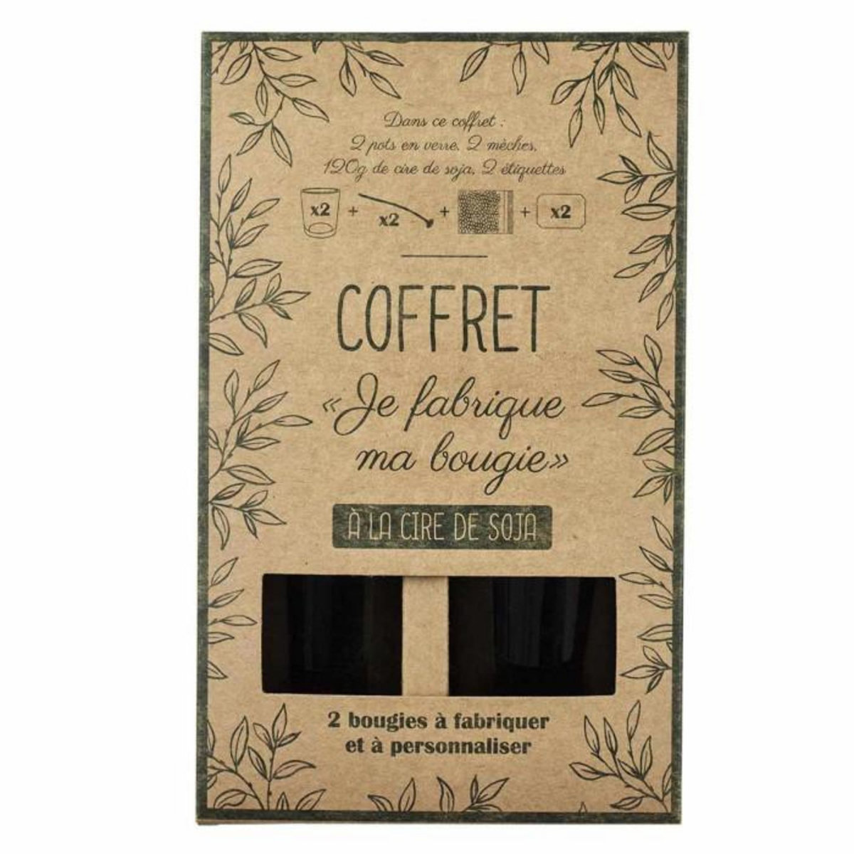 Paris Prix Lot de 2 Bougies à Confectionner  DIY  6cm Marron