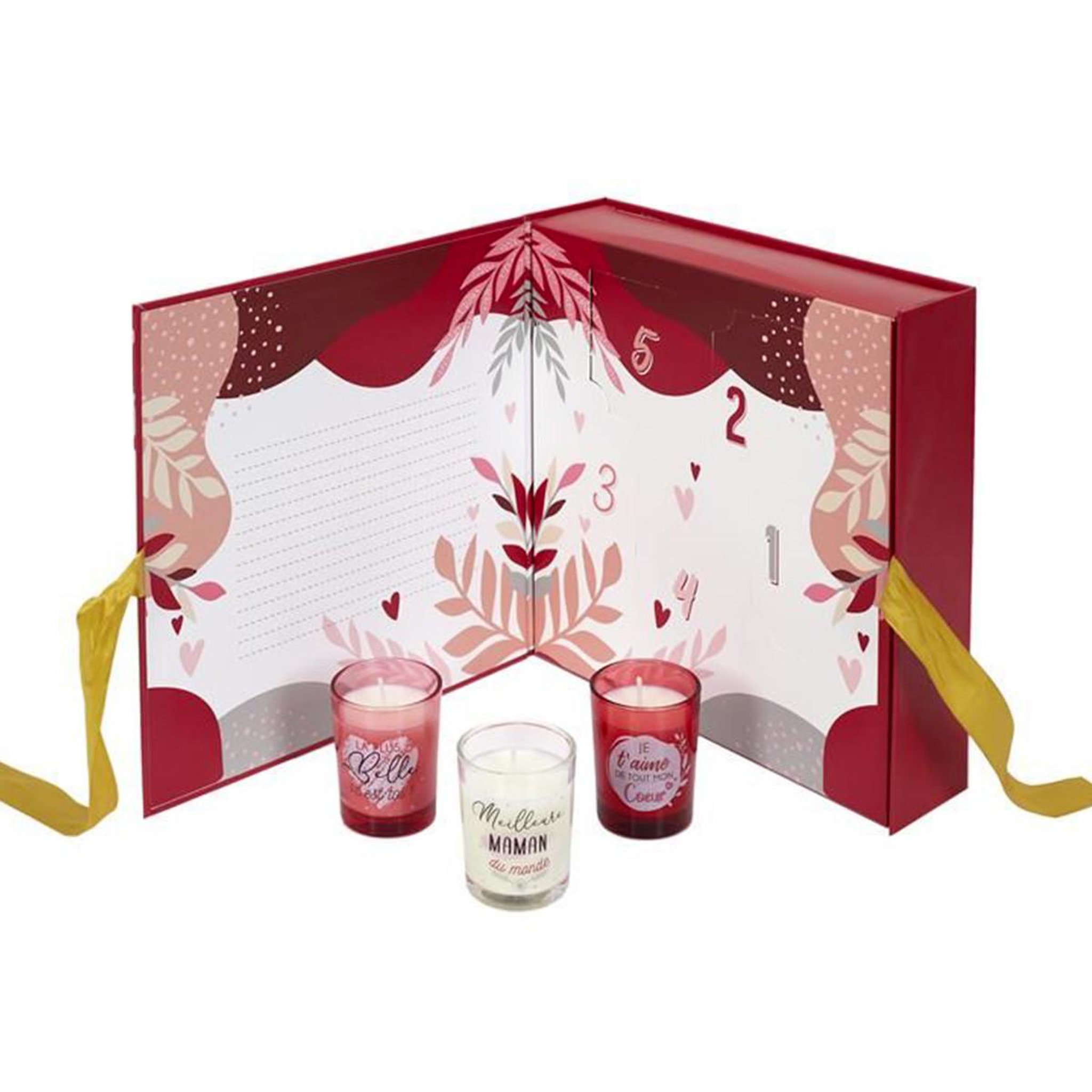 The Home Deco Factory Calendrier 5 Bougies Parfumées  Maman  6cm Rose