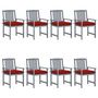 Voir la diapositive 1 : VIDAXL Chaises de jardin et coussins lot de 8 Bois acacia solide Gris