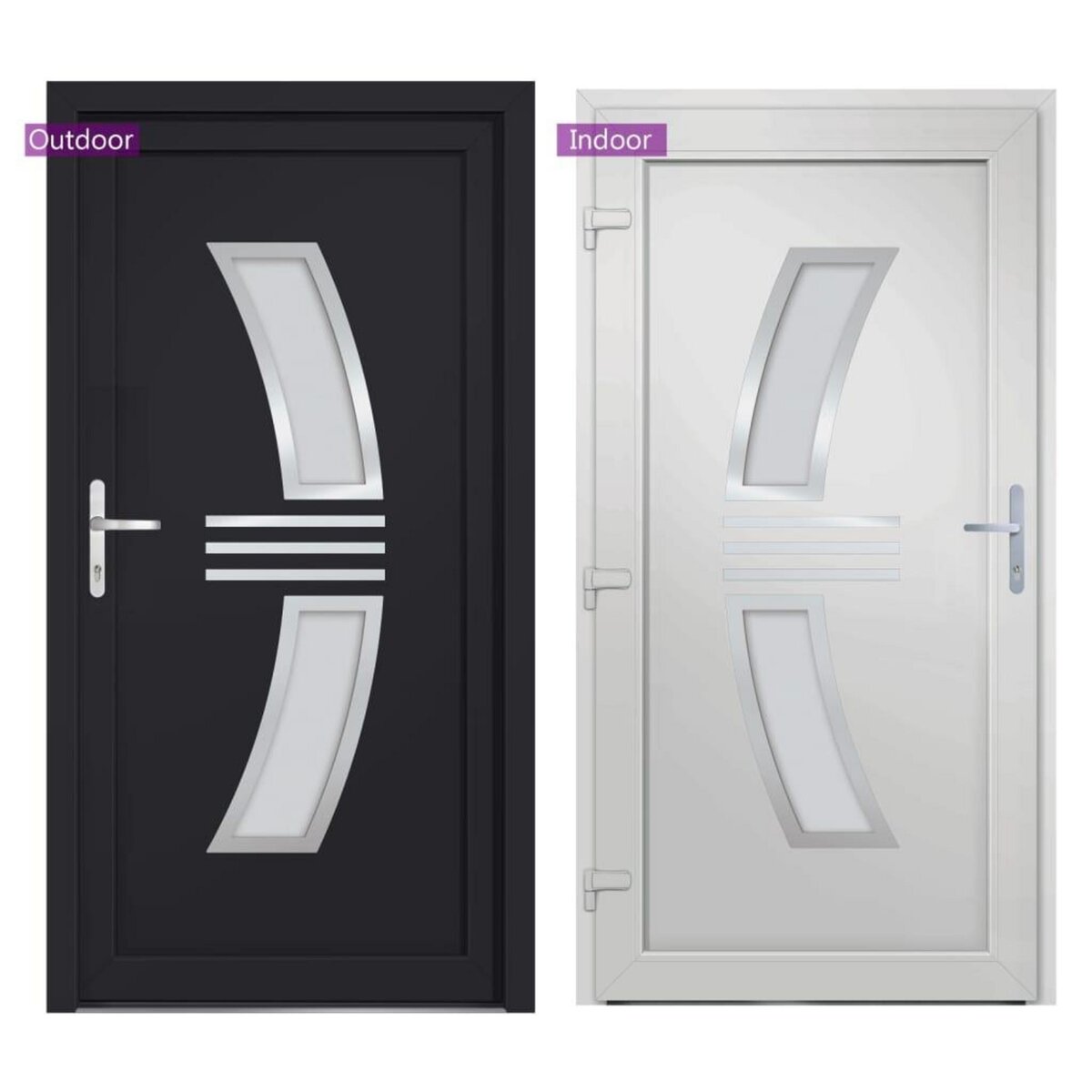 VIDAXL Porte d'entree anthracite 98x208 cm PVC