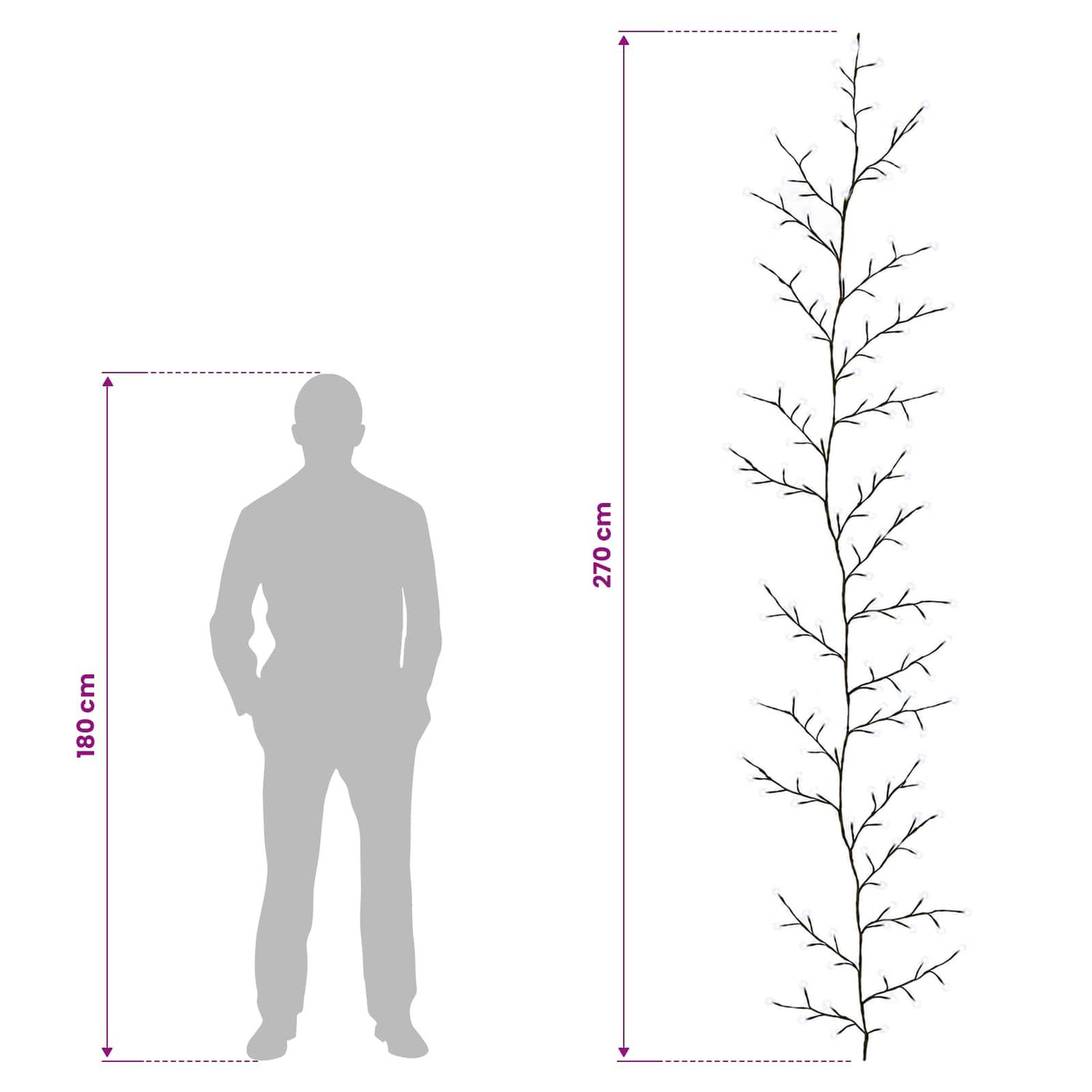 Voir la diapositive 3 : VIDAXL Decoration de Noël en liane de saule a LED 2 pc Noir 270 cm