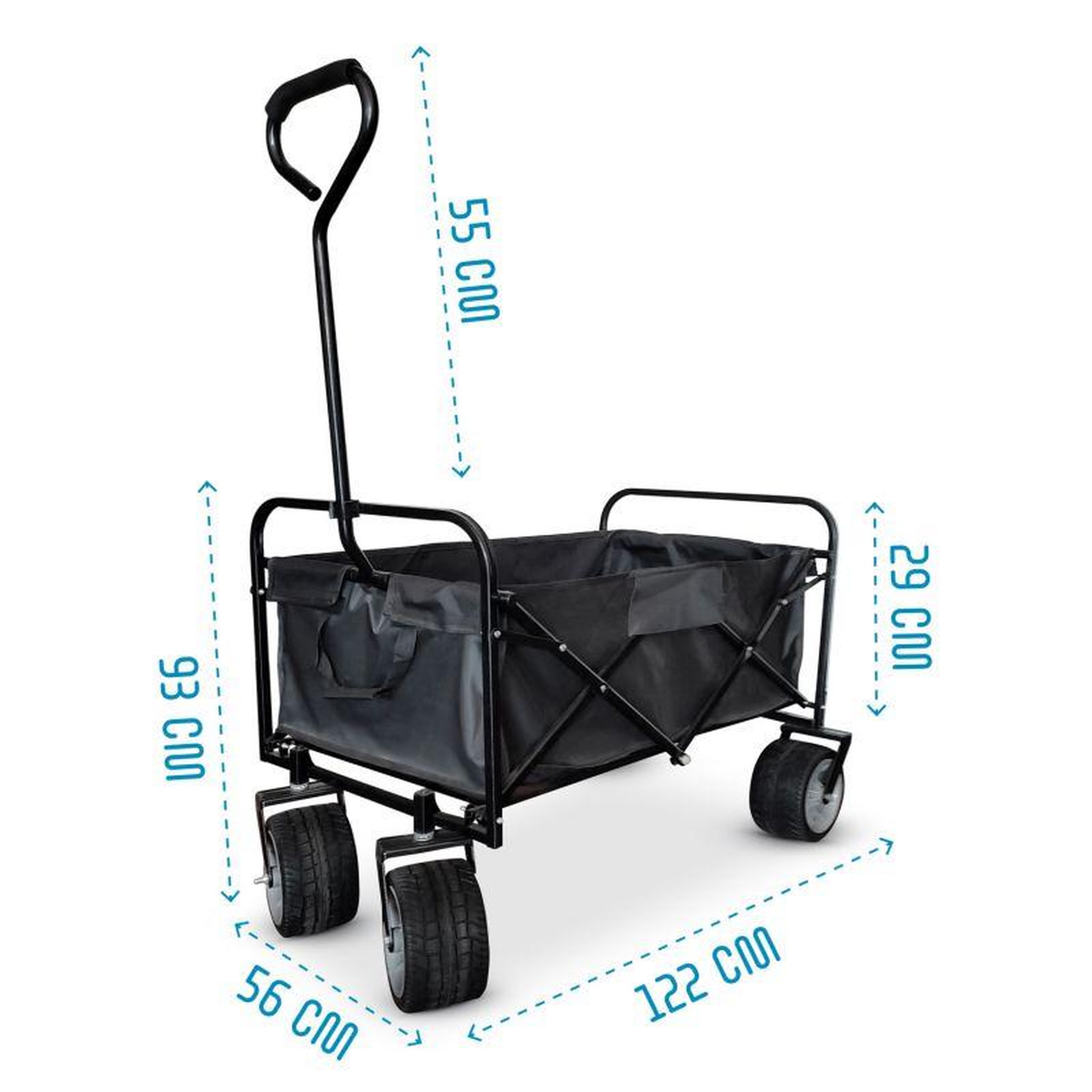 Voir la diapositive 5 : ADRENALIN Chariot de Transport Pliable Campcruiser - Utilitaire Tout terrain Camping, Plage, Jardin 93 x 56 x 122 cm - Charge 80Kg