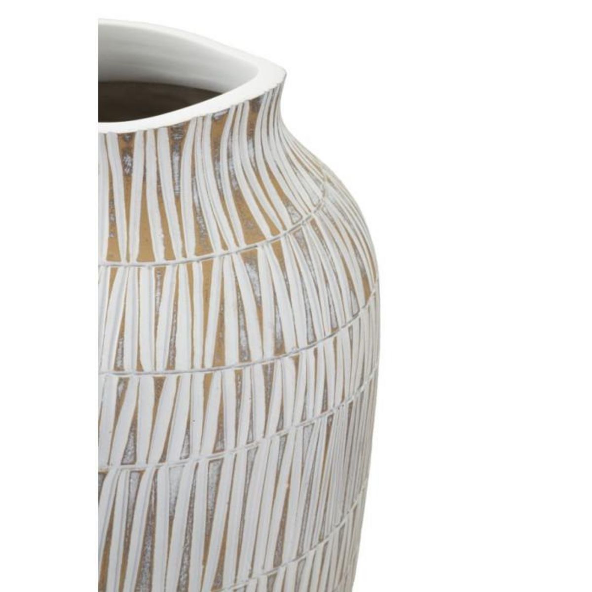 Paris Prix Vase Déco en Résine  Stiky  50cm Or & Blanc